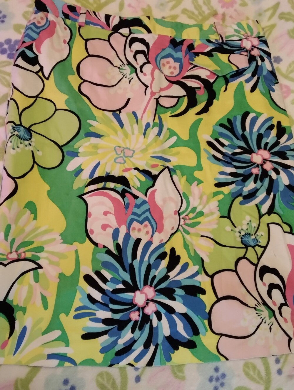 Tibi straight pencil colorful skirt women’s SZ 10 medium cotton spandex 32W 23L